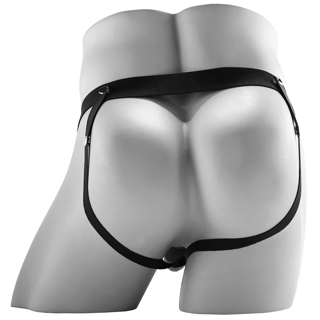 10 Inch Hollow Vibrating Strap-On with Remote in Tan - Image 5