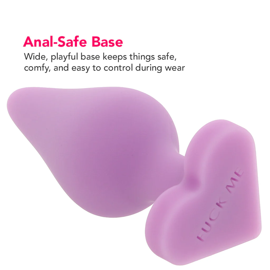 Candy Hearts F**k Me Medium Butt Plug in Purple - Image 5