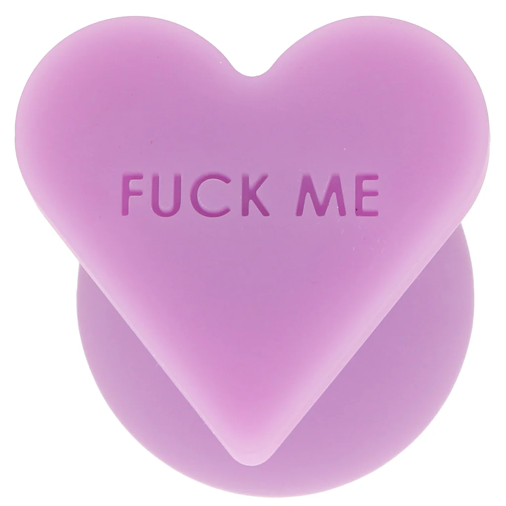 Candy Hearts F**k Me Medium Butt Plug in Purple - Image 6