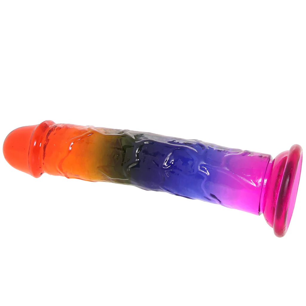Crystal Jellies 7.5 Inch Classic Dildo in Rainbow - Image 7