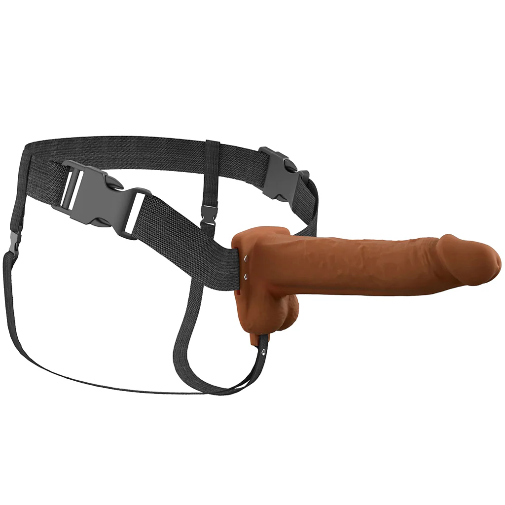 Fantasy X-tensions 8 Inch Hollow Strap-On Vibe in Brown