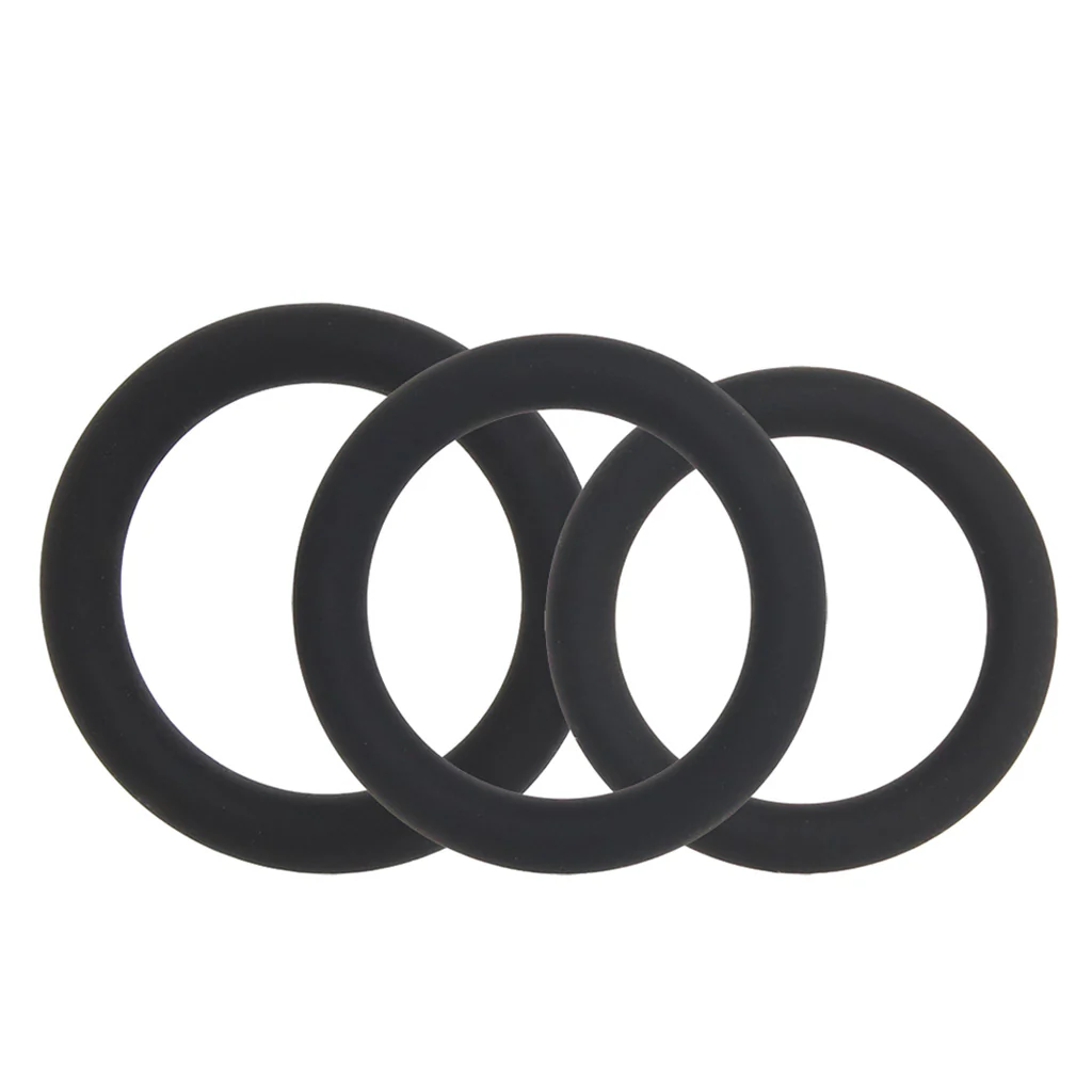 LEVELZ 3 Piece Classic Cock Ring Set in XS-M