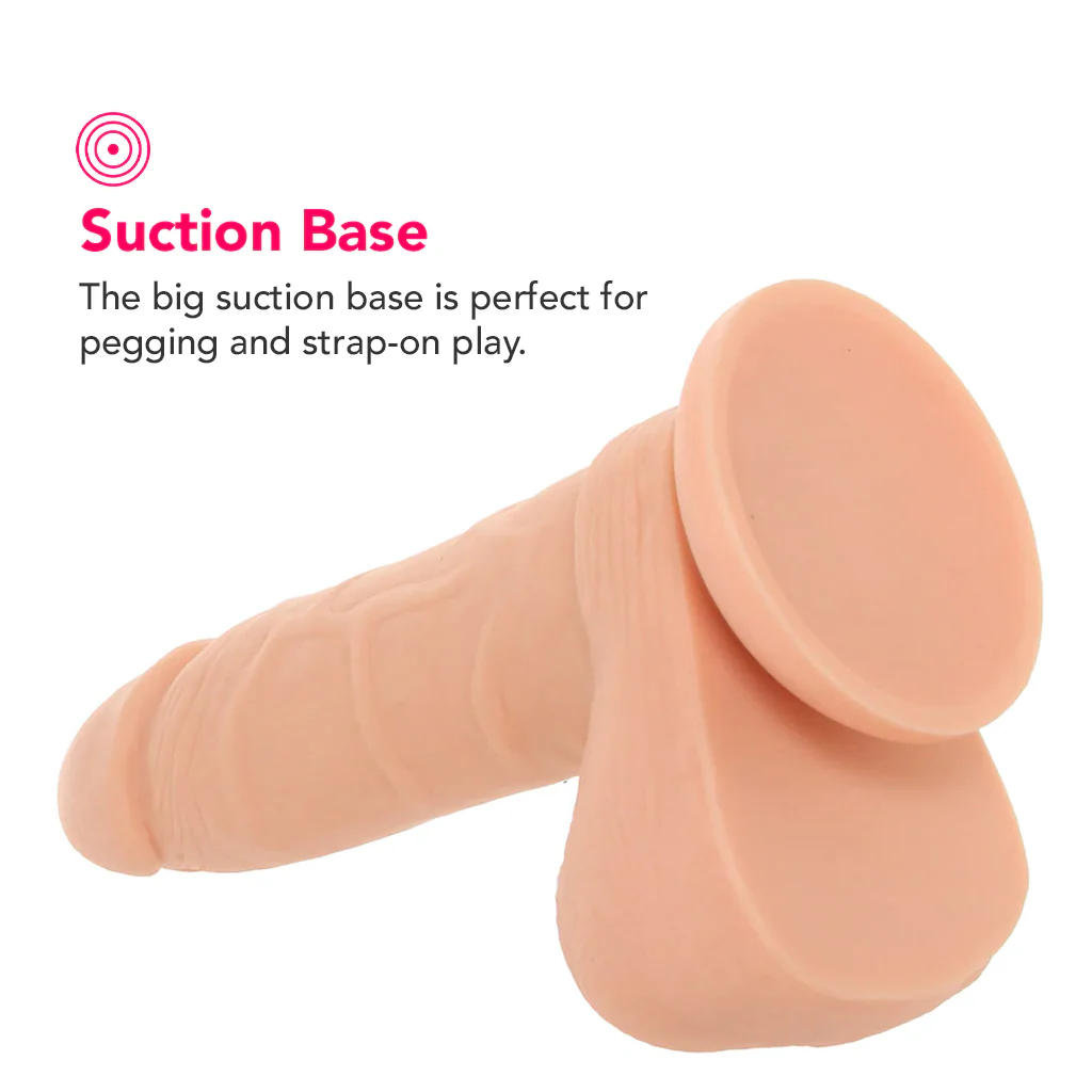 PinkCherry 7 Inch Light Silicone Ballsy Dildo - Image 4