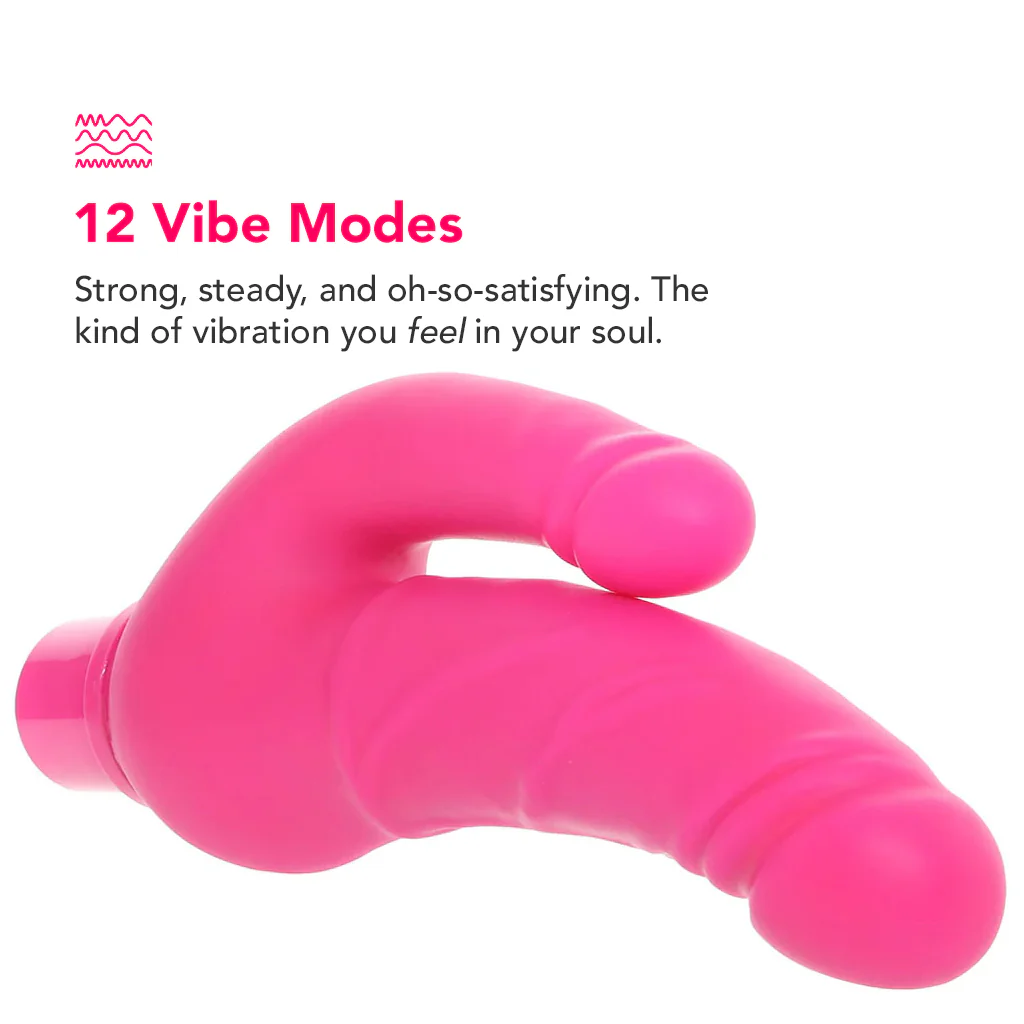 Power Stud Rechargeable Over & Under Vibe in Pink - Image 2