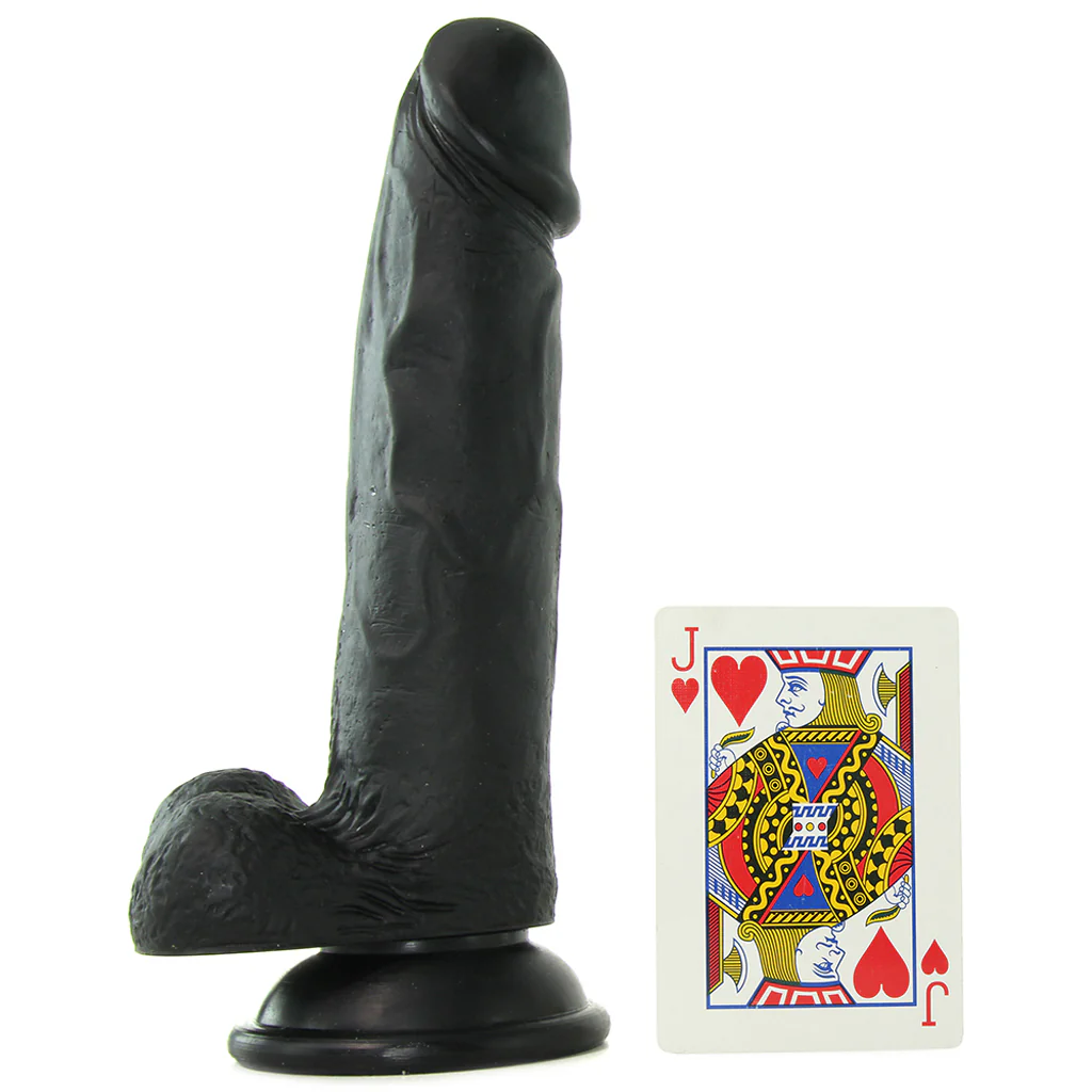 Realistic 8 Inch Strap-On in Black - Image 4
