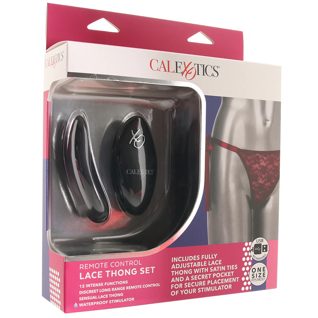 Remote Control Burgundy Lace Thong & Vibe Set XL - Image 6